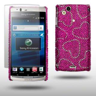 LOVE HEARTS CASE FOR SONY ERICSSON ARC S + LCD GUARD  