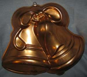 Copper Christmas Bells Jello Mold Wall Art Cake Pan  