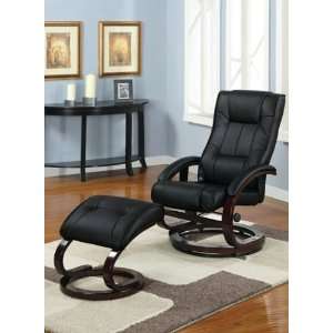   Recliner Chair with 8 Vibrating Motors in Black Faux Leather F70075