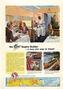 1946 Great Northern Railway, Empire Builder   Dining Ad  