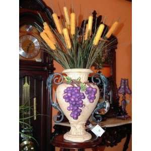  Flower Vase with Grape Accents