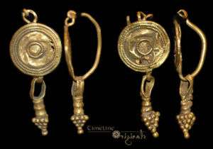 PAIR OF ANCIENT ROMAN GOLD EARRINGS earring 017783  