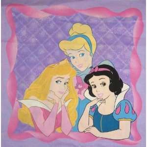 Disney 3 Princesses with Glitter Sparkling Fabric Panel for Pillow or 