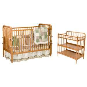  Delta Heartland Wood Crib and Changer in Oak Baby