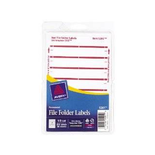 Avery File Folder Labels for Laser and Inkjet Printers, 1/3 Cut, Red 