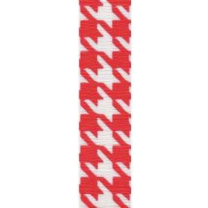   Bold Houndstooth Craft Ribbon, 7/8 Inch Wide by 25 Yard Spool, Red