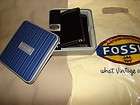 Fossil Genuine Leather TriFold Wallet   Black   New w/Tag in TIN 