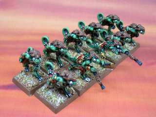 Warhammer well painted Chameleon Skinks unit  