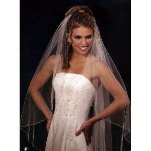  Edward Berger 4607 Bridal Veil with Crystal Edge in Ivory 