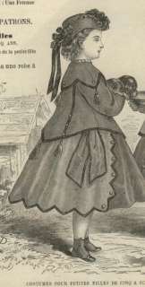 MODE ILLUSTREE PATTERN Sept 24,1865  Costume fillette  