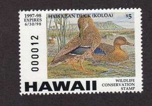 HI2 Hawaii State Duck Stamp. MNH.  