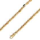 14K Yellow Gold HipHop Bullet Chain Necklace 4.5mm 24