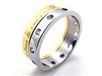 Men Women Gold Silver Love Stainless Steel Ring Size 7  