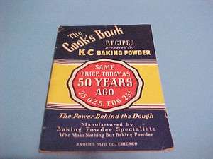   THE COOKS BOOK RECIPES BOOK KC BAKING POWDER, JAQUES MFG. CO.  