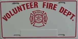 FIRE FIGHTER,FIREMAN,VOLUNTEER ,LICENSE PLATE, AUTO TAG  