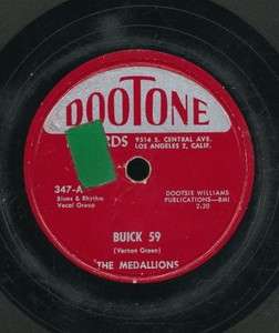 pc78 R&B vocal group Dootone 347 The Medallions  