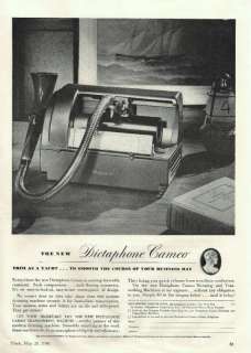 1940 VINTAGE DICTAPHONE OFFICE MACHINE PRINT AD  