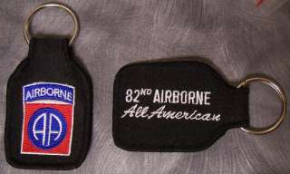 Embroidered Cloth Military Key Ring 82nd Airborne NEW  