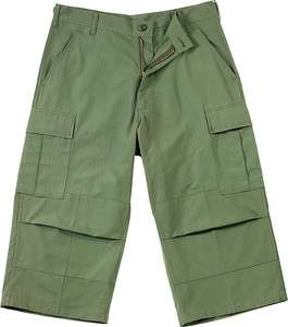 Mens Capri Pants 6 Pocket Cargo Shorts  