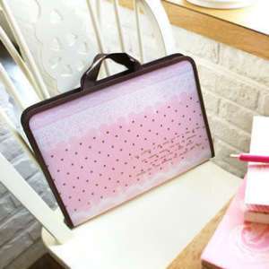 South Korea Sweety Pink Lace Folder Paper File File bag  