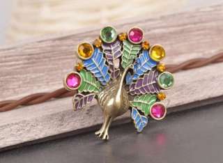 Fashion Vintage Colorful Peacock Rhinestone Ring 4217  