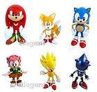 6Pcs Set of SEGA The HEDGEHOG Super Sonic figures Tails Knuckles Amy 