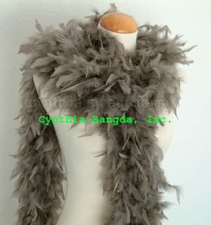65g Mouse Grey Chandelle Feather Boa, 72 long A+++ cynthias feathers 