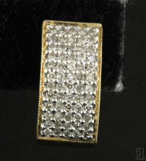 14K 2 TONE GOLD ELEGANT .60CT DIAMOND CLUSTER SHRIMP EARRINGS  