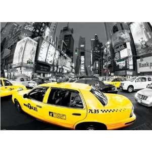 New York   Gelbe Taxis, Stoßzeit Am Times Square XXL Poster (136 x 