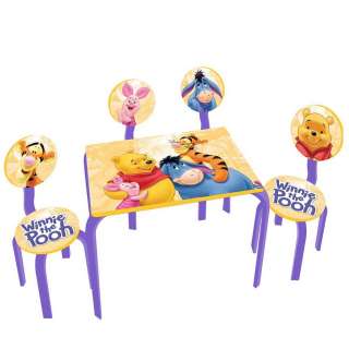 Kindertisch 4 Stühle Sitzgruppe aus Holz * Winnie Pooh 8711295703300 