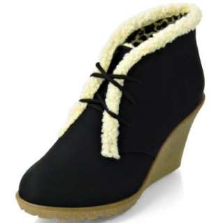 Damenschuhe Wedges Ankle Boots Stiefeletten mit Keilabsatz MQ1132 