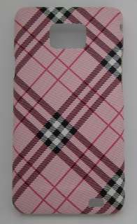 Samsung i9100 Galaxy S2 Skin Cover Hülle Case Pink Rosa Karos Linien 