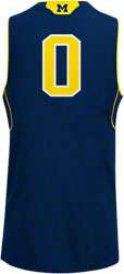 Michigan Wolverines Youth adidas Navy Replica Basketball Jersey 