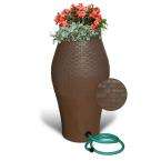   gal. Basket Weave Rain Barrel with Integrated Planter and Diverter Kit