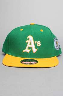 American Needle Hats The Oakland As Blockhead Snapback Hat in Green 
