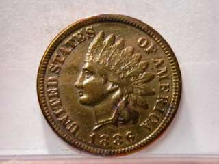 1886 XF TY1 INDIAN HEAD SMALL CENT ID#K755 ~~  