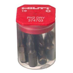 Hilti No. 2 Phillips Drywall Insert Bits 10 Pack 374703 at The Home 