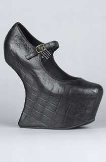 Jeffrey Campbell The Night Walk Shoe in Black Croc  Karmaloop 