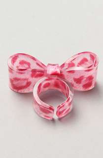 Accessories Boutique The Pink Leopard Bow Ring  Karmaloop 