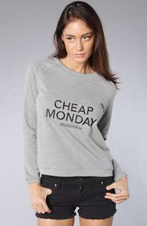 Cheap Monday The Cilla Logo Sweatshirt in Gray Melange  Karmaloop 