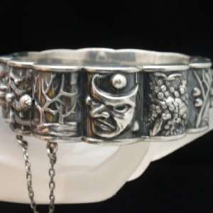12 Months Bracelet Vintage Sterling Silver Repousse Detailed 