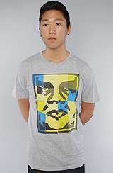 Obey The Ripped Icon Thrift Tee in Heather Grey