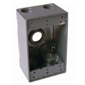 Bell 2 in. Single Gang 5 Hole 3/4 in. Outlet Gray Weatherproof Box 