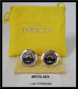 INVICTA ELEMENTS STAINLESS STEEL & BLACK IP ROTOR CUFFLINKS RP$265