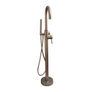   Handle Freestanding Claw Foot Tub Faucet with Hand Shower in Brushed