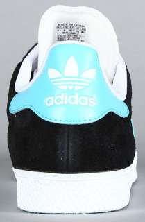 adidas The Gazelle 2 Suede Sneaker in Black Super Cyan White 