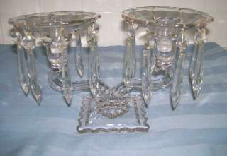Crystal Table Stand With Hanging Crystal Prisms  