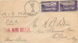 Early Pan American Alaska Air Mail Cover   Nyac  