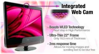 AOC V22 22 Widescreen WLED LCD Monitor   1680x1050, 1000001 Dynamic 