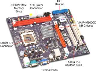 ECS P4M900T M2 Motherboard   v1.0, VIA P4M900CD, Socket 775, MicroATX 